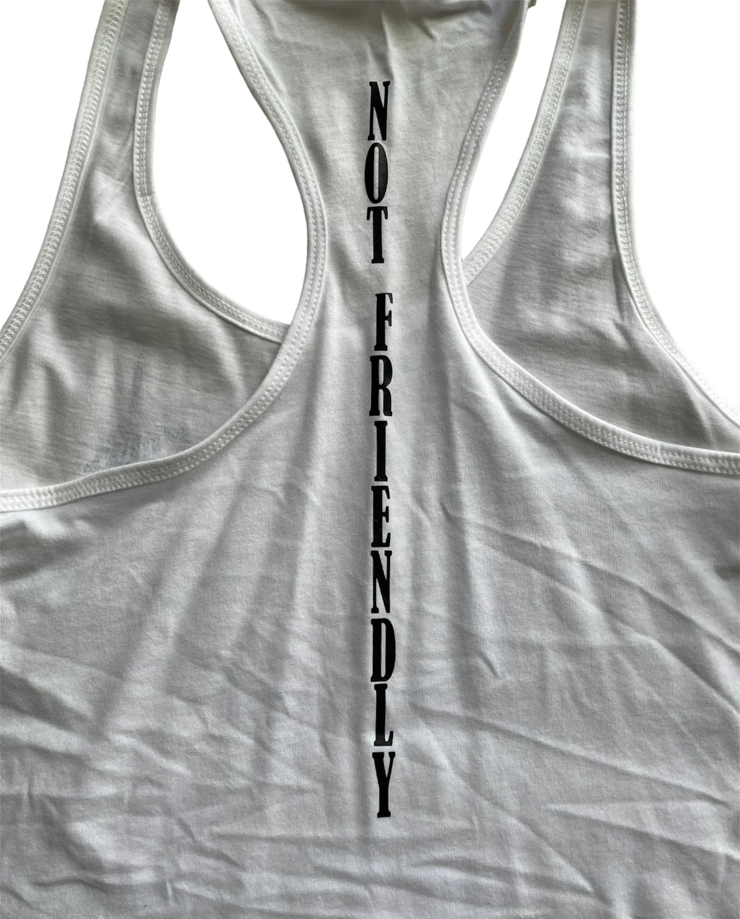 NOT FRIENDLY - White “F Off” Tanks (women’s fit) image 2