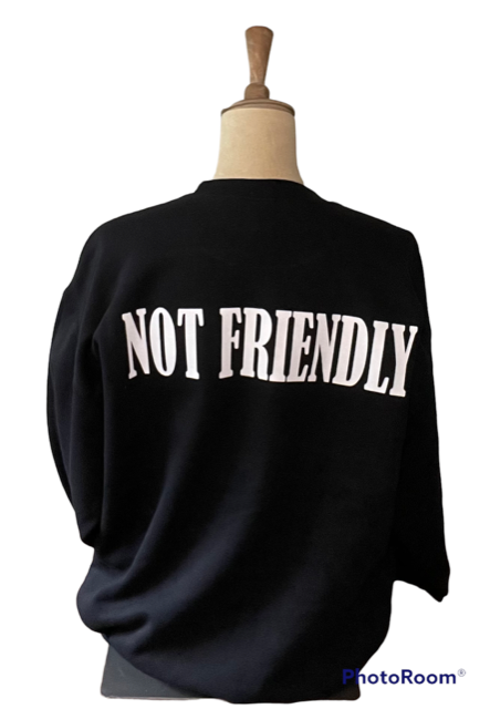 NOT FRIENDLY Black Crew Neck Sweatshirt - “Security” image 1
