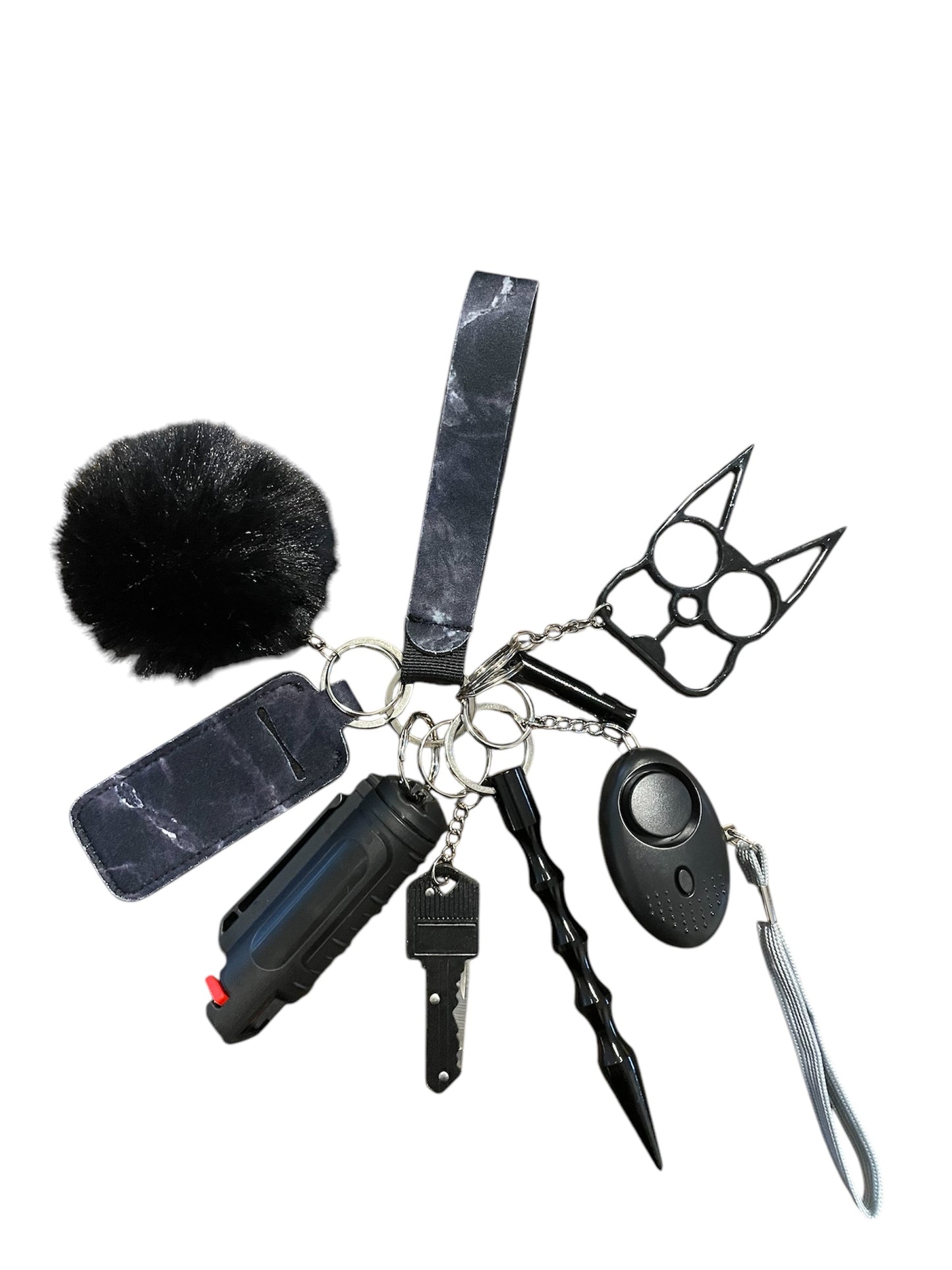 Black Marble Self Defense Keychain image 0