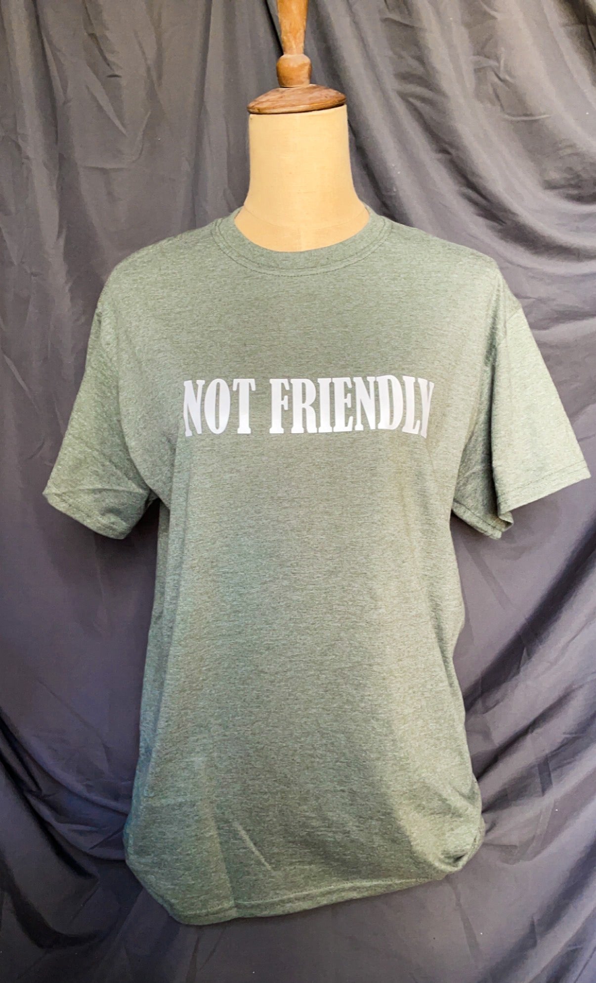 NOT FRIENDLY- Military Green Basic image 0