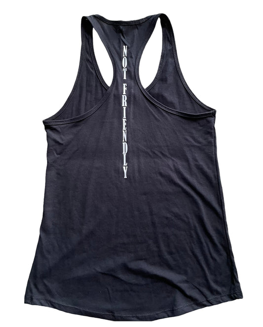NOT FRIENDLY - Black “F Off” Tanks (women’s fit) image 1