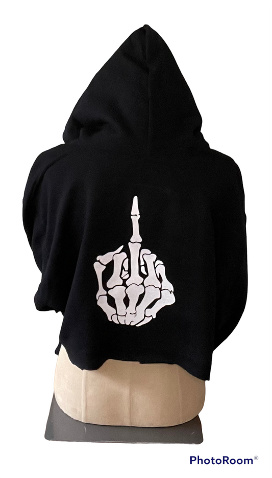 NOT FRIENDLY - Black Cropped Hoodie image 1