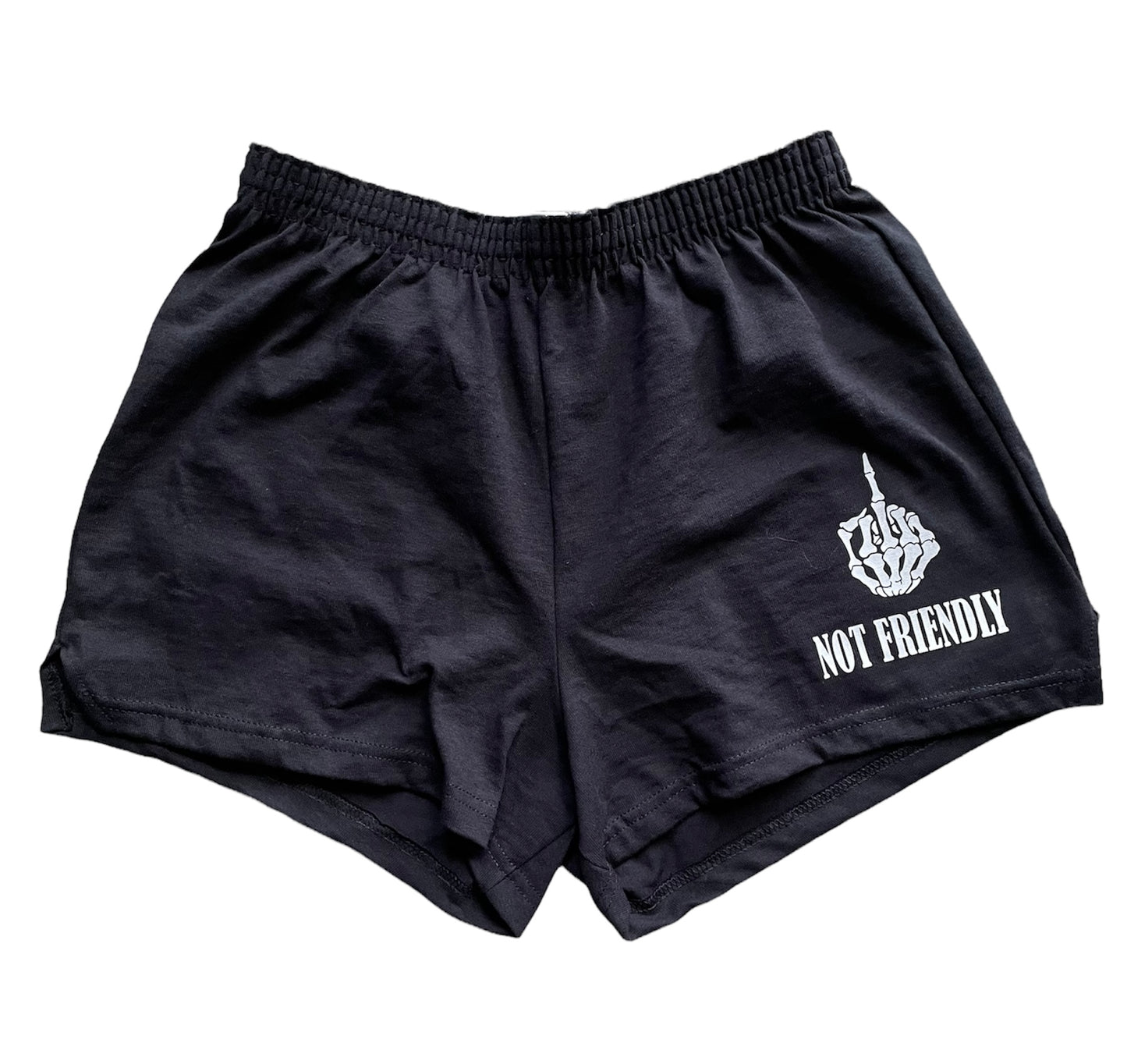 NOT FRIENDLY - Black “F Off” Shorts (women’s fit) image 0