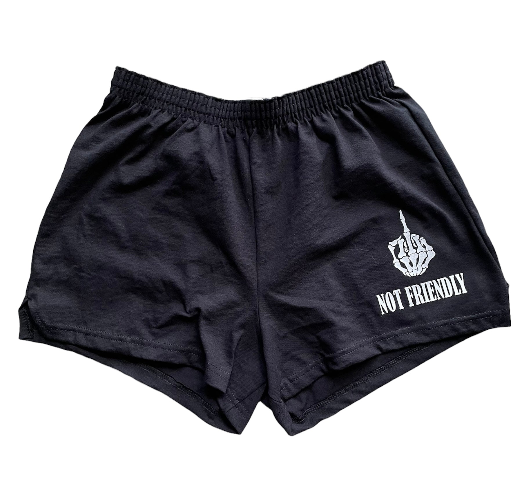 NOT FRIENDLY - Black “F Off” Shorts (women’s fit) image 0
