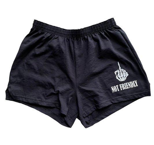 NOT FRIENDLY - Black “F Off” Shorts (women’s fit) image 0