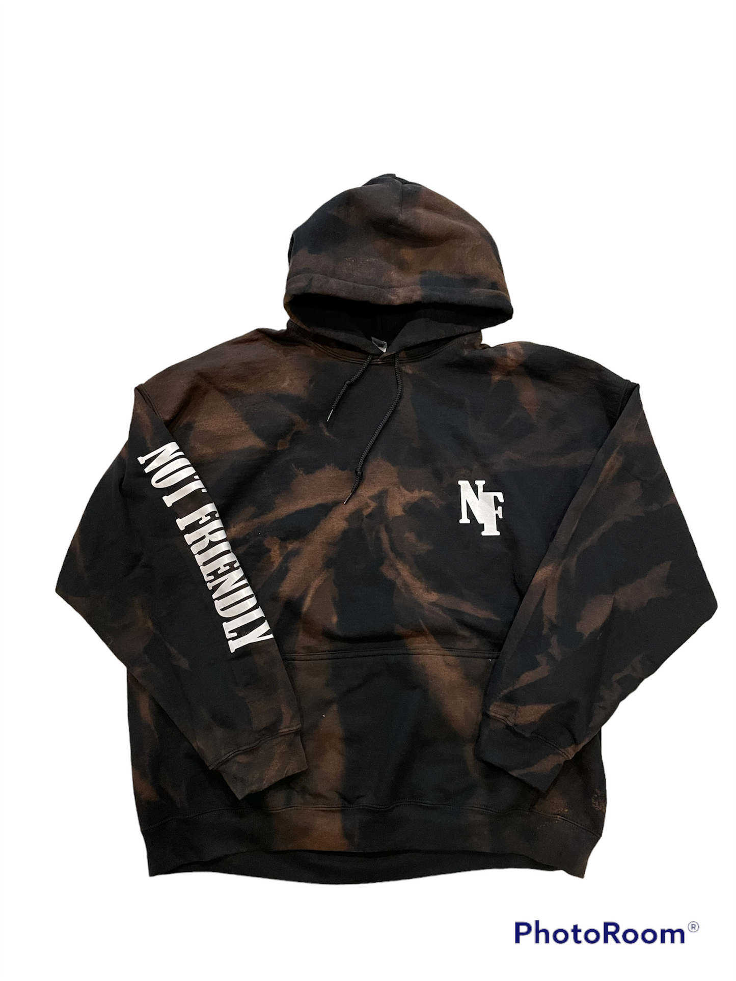 NOT FRIENDLY-Black Bleach Dyed "F-All The Way Off" image 0