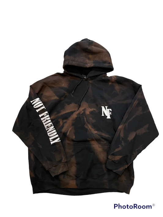 NOT FRIENDLY-Black Bleach Dyed "F-All The Way Off" image 0