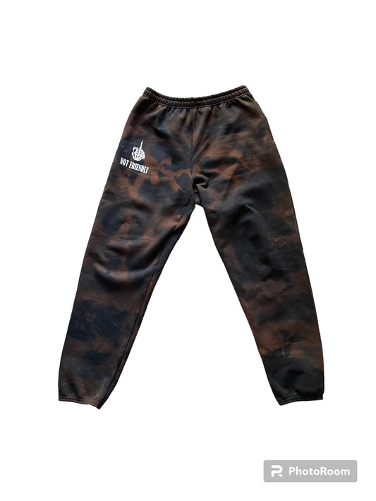 NOT FRIENDLY - BLEACH DYED “Not Friendly” Sweatpants image 0