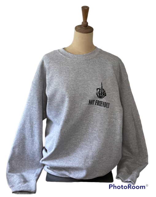 NOT FRIENDLY Grey Crew Neck Sweatshirt - "Security" image 0
