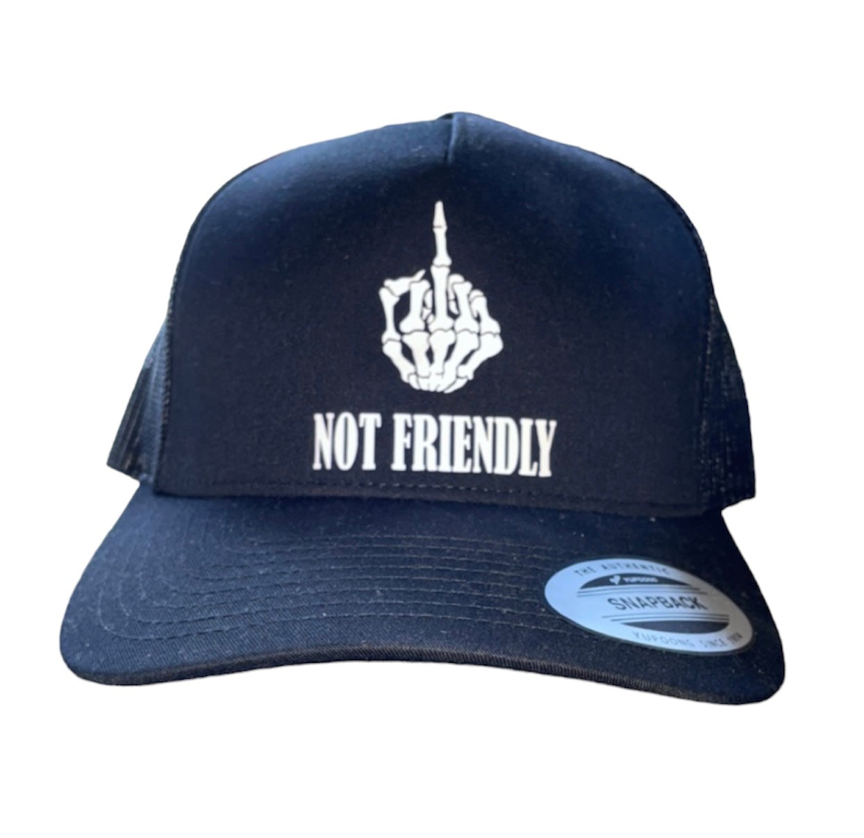 NOT FRIENDLY - Black Trucker Hat image 0