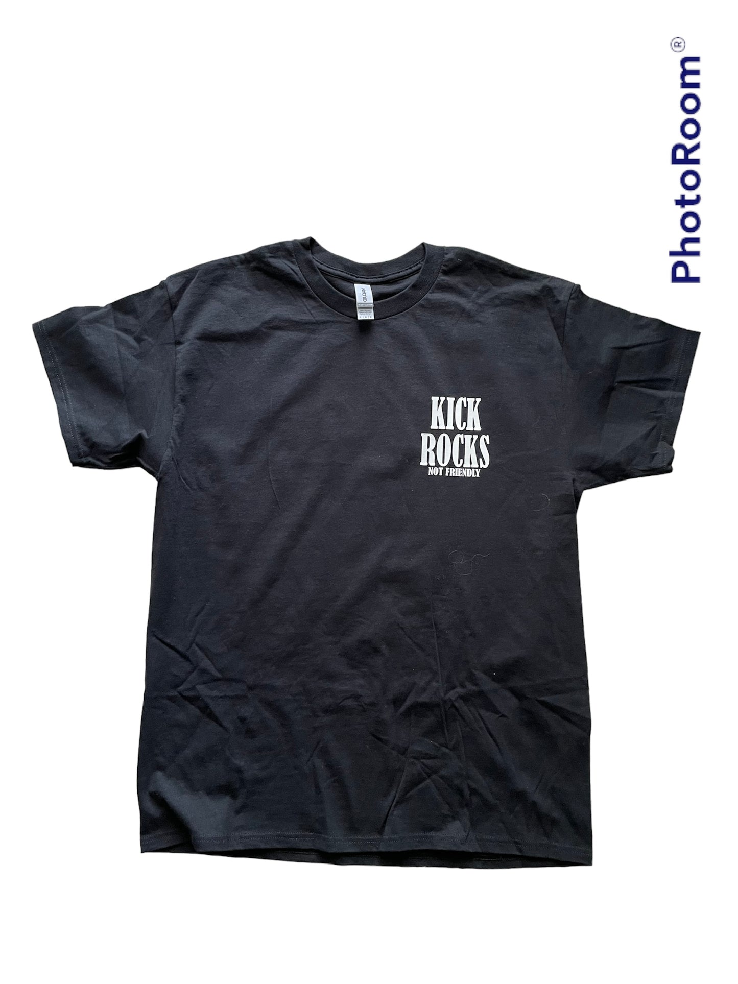 NOT FRIENDLY- Black Tee “Kick Rocks" image 0