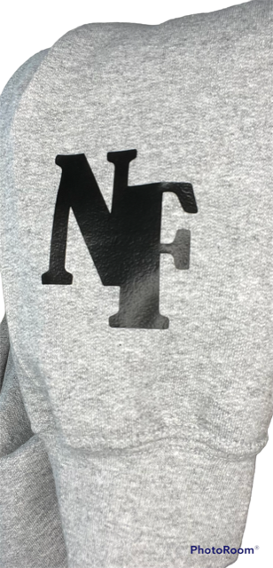 NOT FRIENDLY - Grey Cropped Hoodie image 2