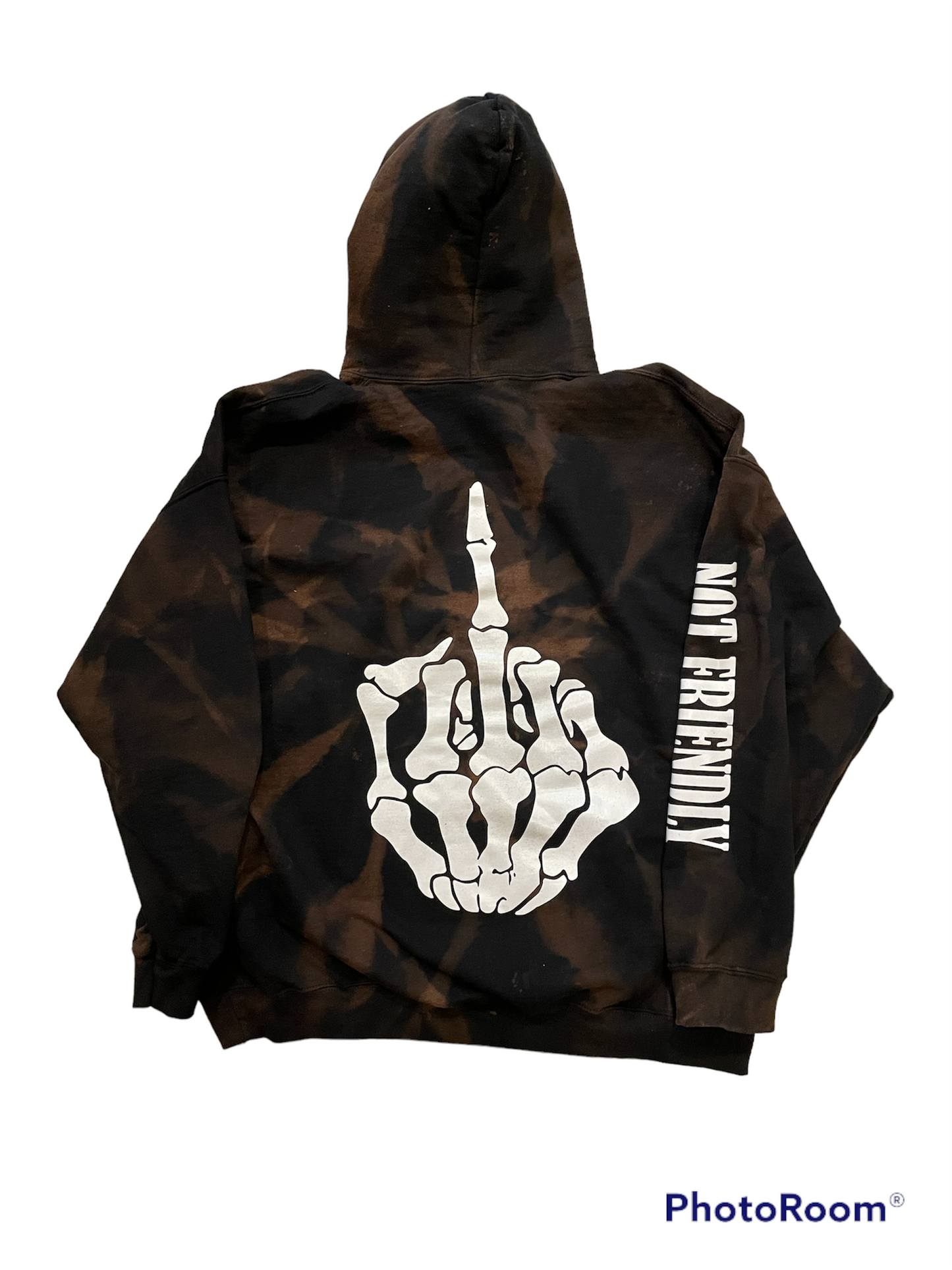 NOT FRIENDLY-Black Bleach Dyed "F-All The Way Off" image 1