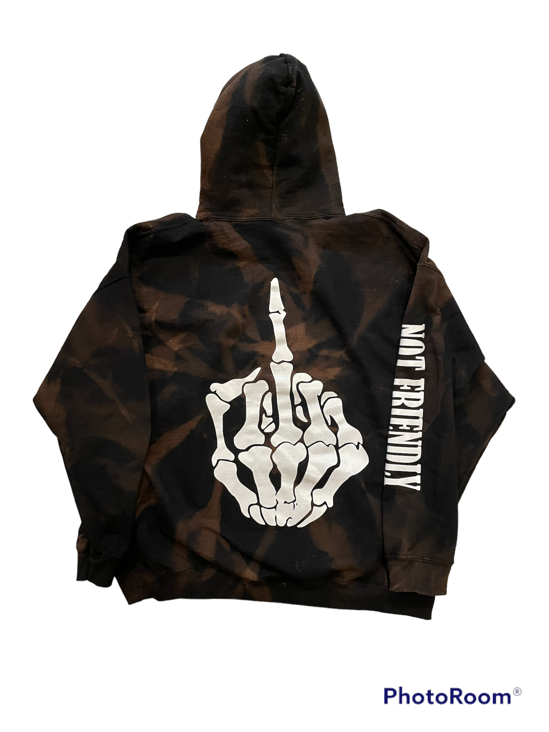 NOT FRIENDLY-Black Bleach Dyed "F-All The Way Off" image 1