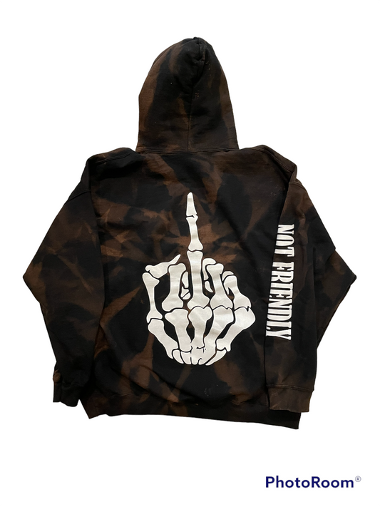 NOT FRIENDLY-Black Bleach Dyed "F-All The Way Off" image 1