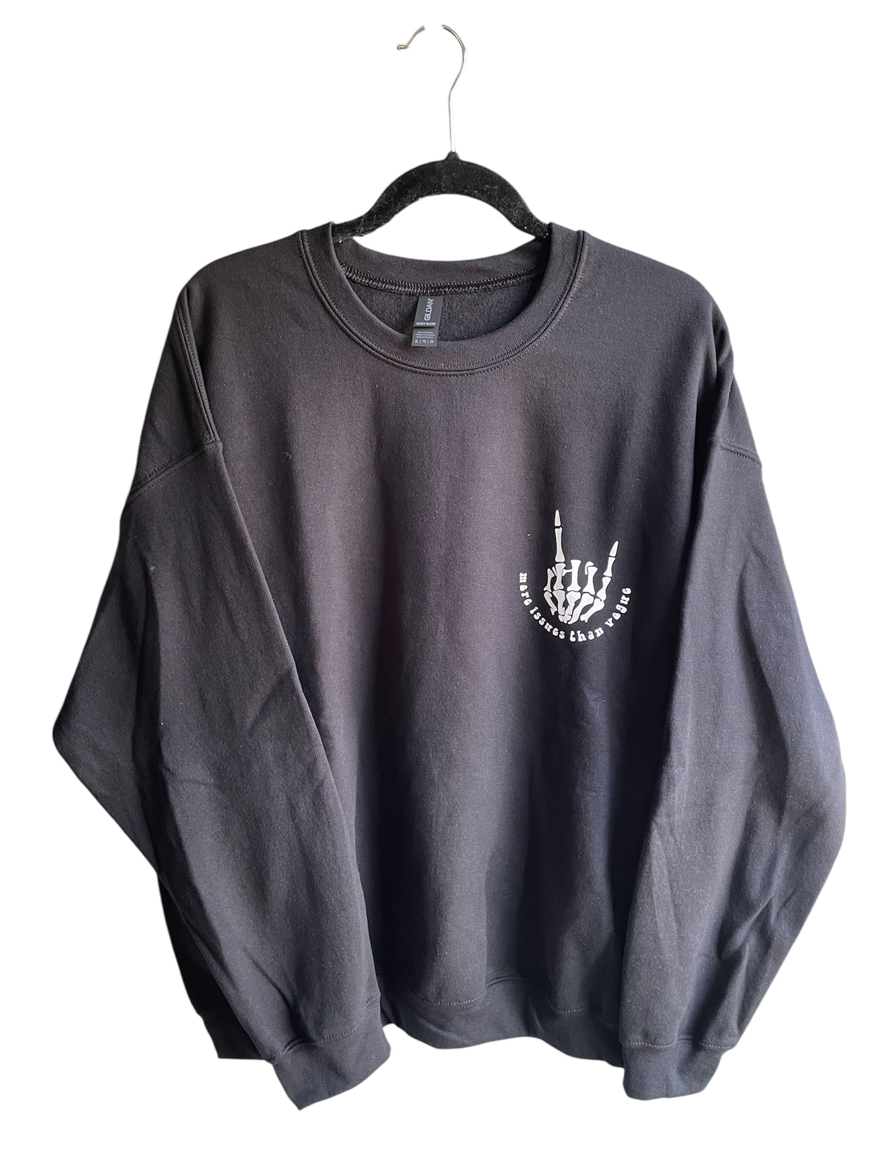 NOT FRIENDLY- Black Crew Neck Sweatshirt - “Issues” image 1