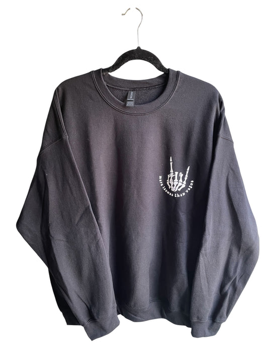 NOT FRIENDLY- Black Crew Neck Sweatshirt - “Issues” image 1