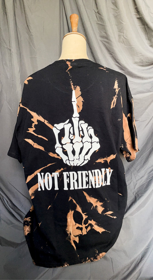 NOT FRIENDLY- Black Bleached Dyed *LIMITED EDITION* "F-Off" image 1