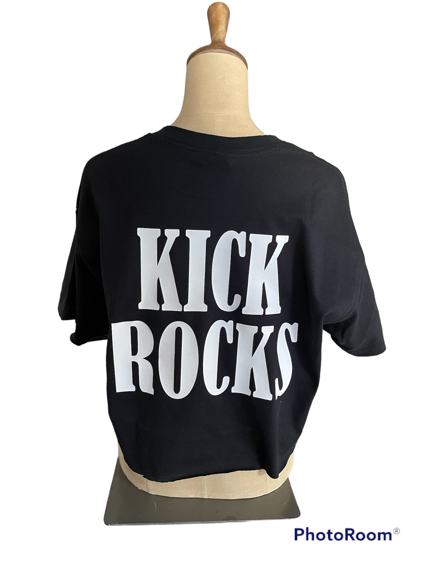 NOT FRIENDLY- Black Crop “Kick Rocks" image 1