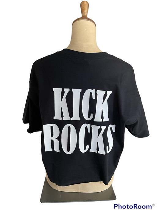 NOT FRIENDLY- Black Crop “Kick Rocks" image 1