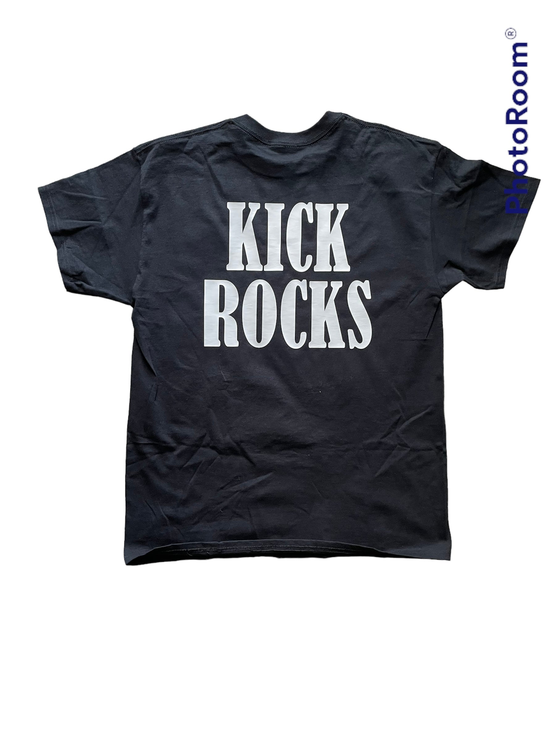 NOT FRIENDLY- Black Tee “Kick Rocks" image 1