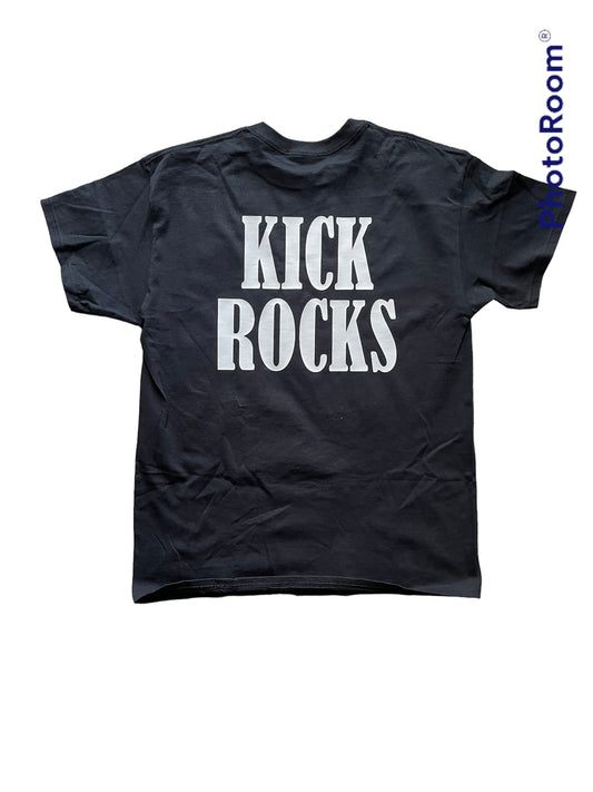 NOT FRIENDLY- Black Tee “Kick Rocks" image 1