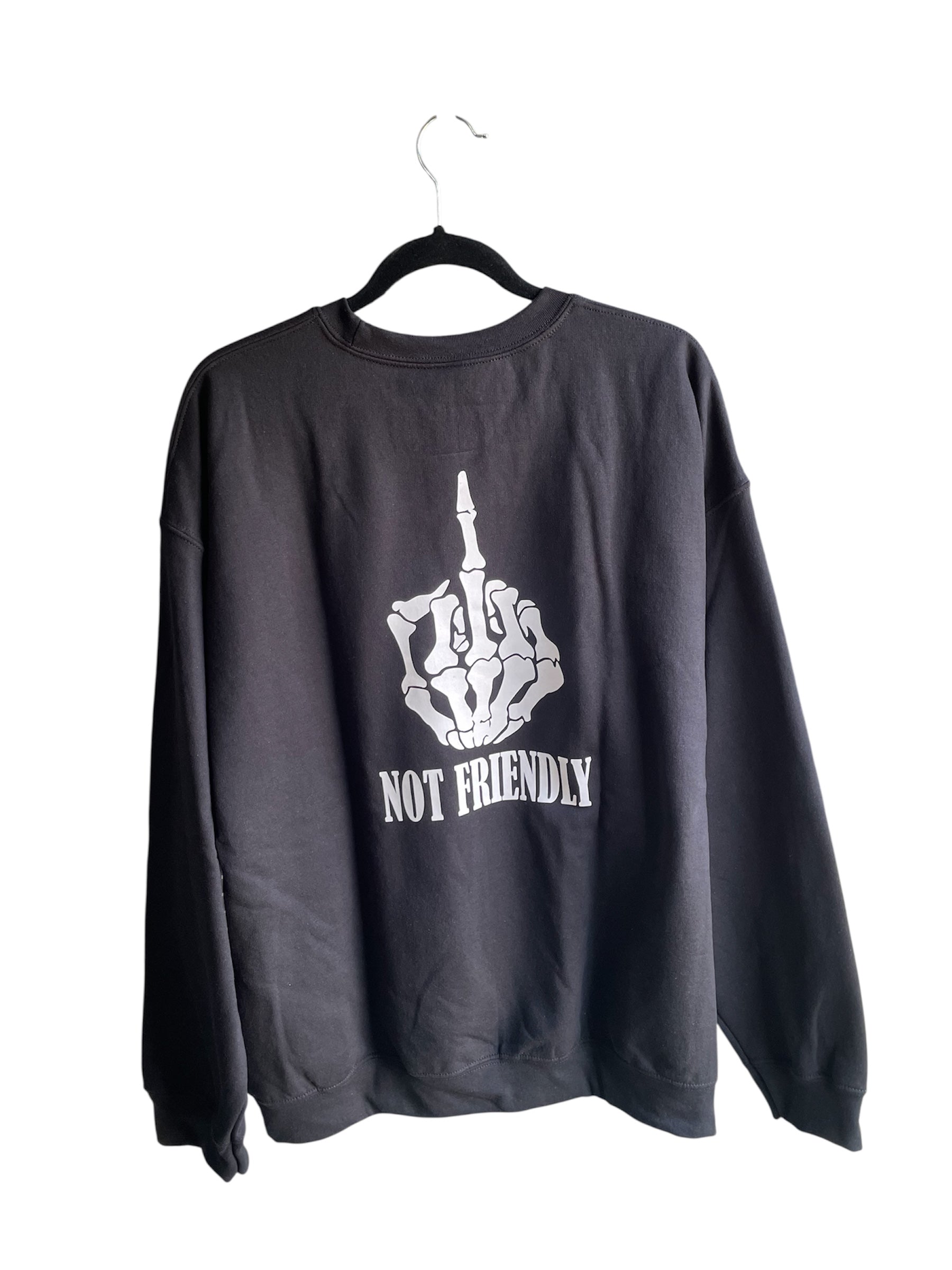 NOT FRIENDLY Black Crew Neck Sweatshirt - “F-Off” image 0