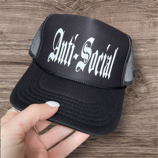 NOT FRIENDLY - “Anti-Social”  Trucker Hat image 0