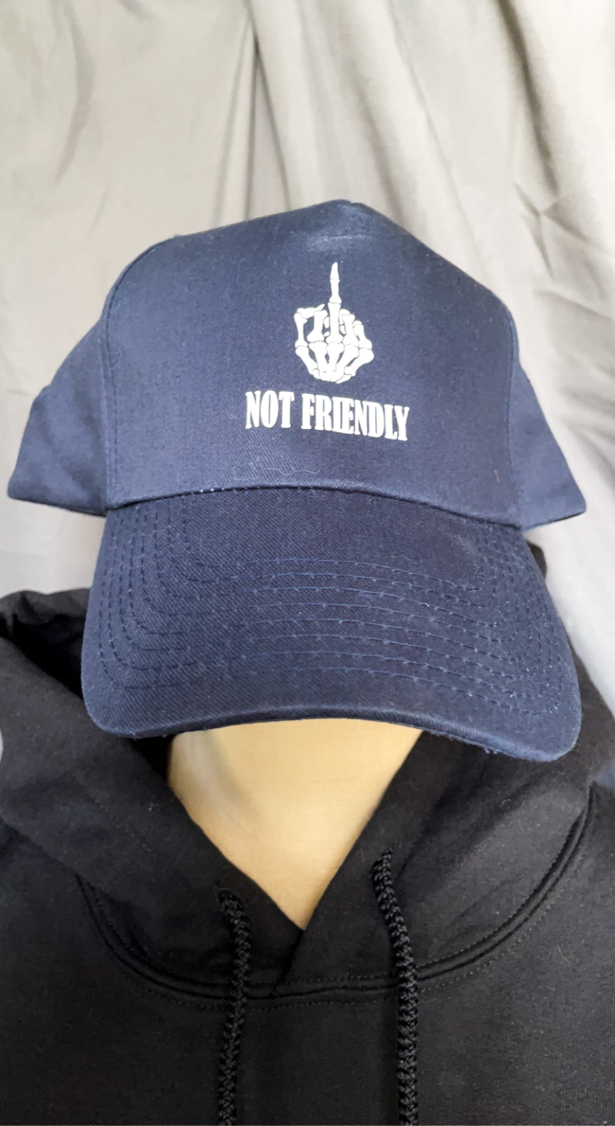 NOT FRIENDLY- Navy Blue Snapback image 0