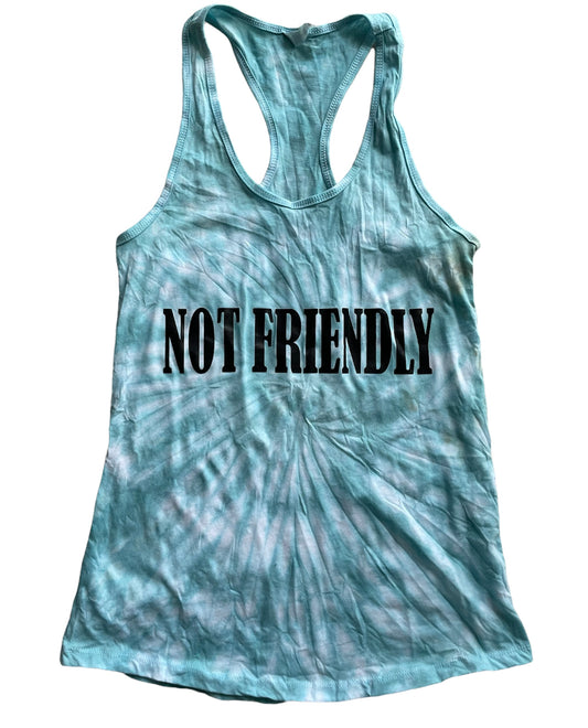 NOT FRIENDLY - Teal Tie Dyed *LIMITED EDITION*  “Security” Tanks (women’s fit) image 0