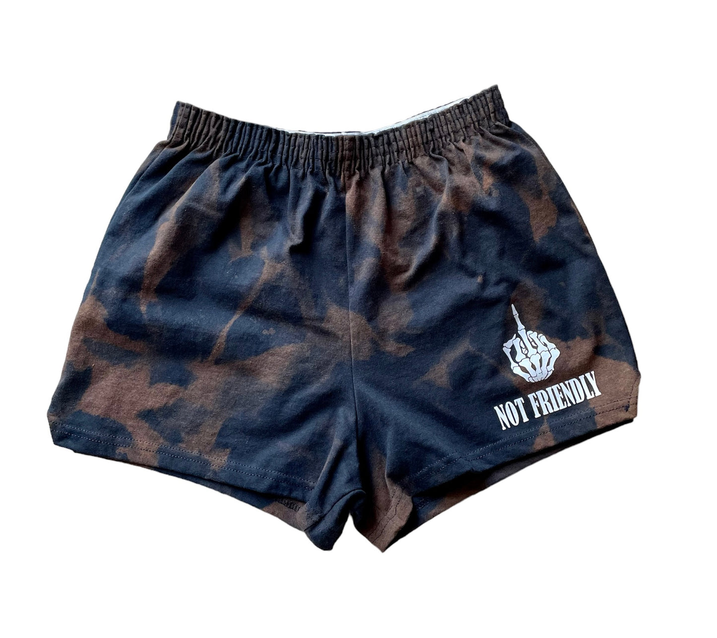 NOT FRIENDLY - Bleached “F Off” Shorts (women’s fit) image 0