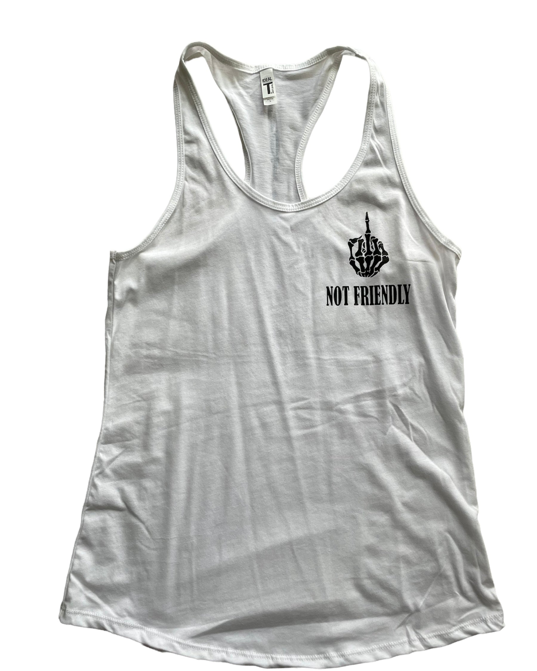 NOT FRIENDLY - White “F Off” Tanks (women’s fit) image 0