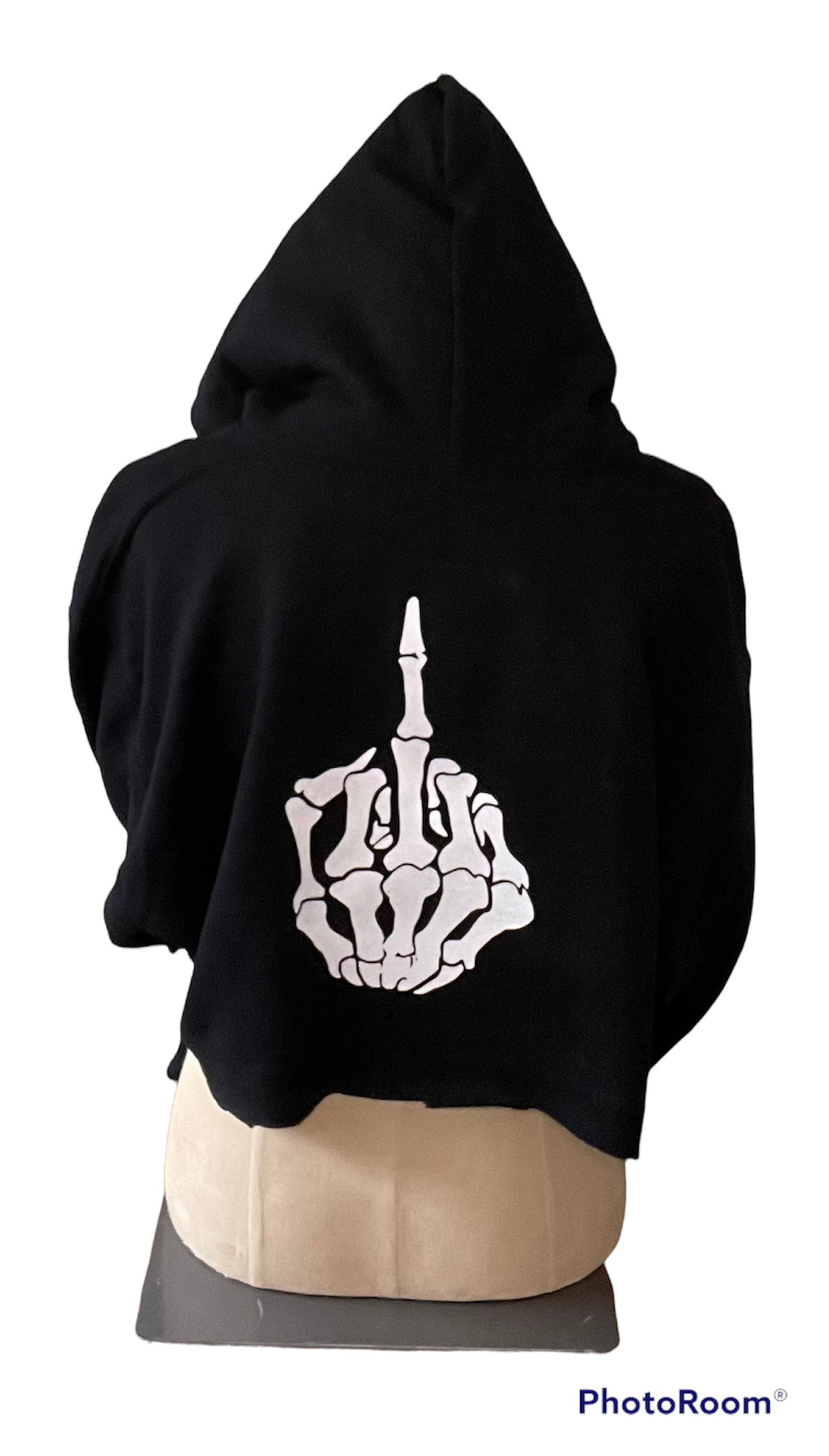 NOT FRIENDLY - Black Cropped Hoodie image 1