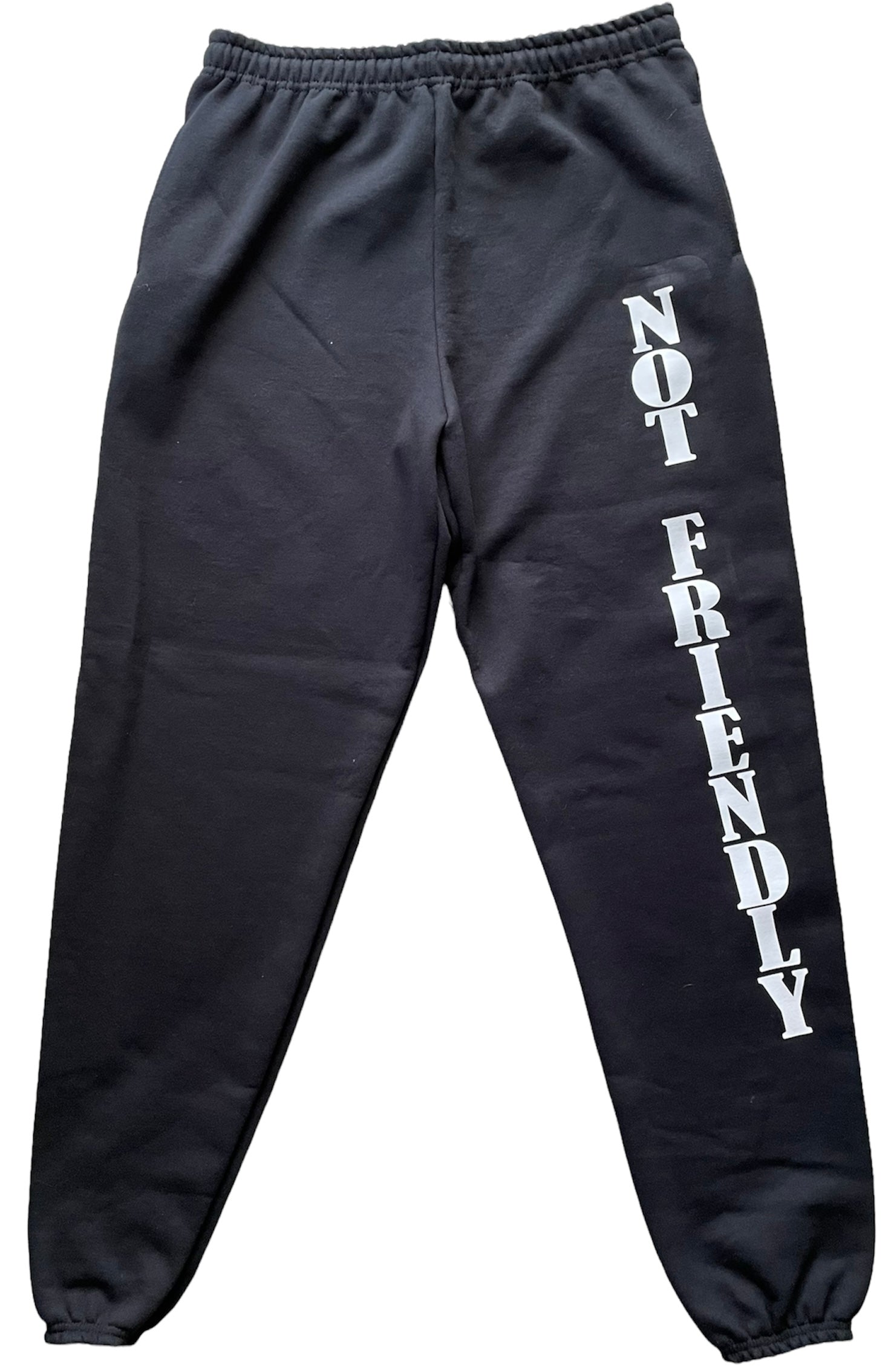 NOT FRIENDLY - Black “Not Friendly” Sweatpants image 0