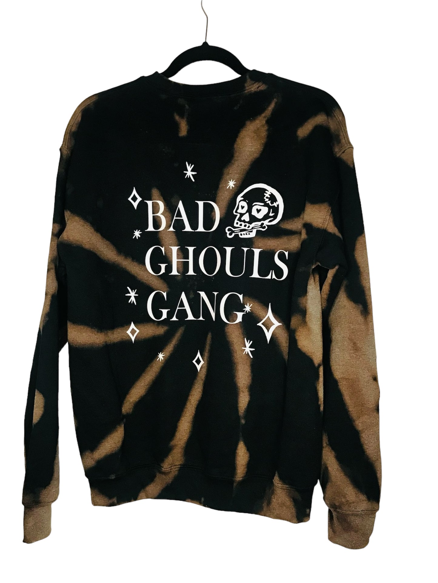 NOT SPOOKY Bleached Crewneck Sweatshirt - “Bad Ghouls Gang” image 1