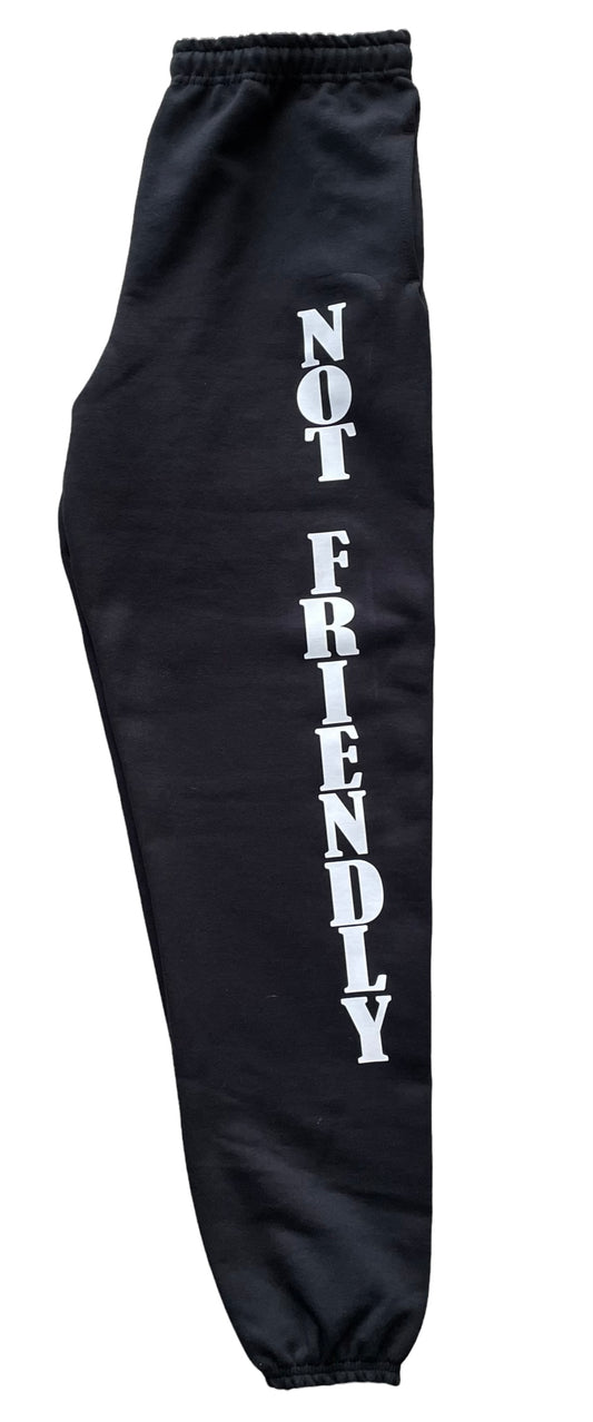 NOT FRIENDLY - Black “Not Friendly” Sweatpants image 1