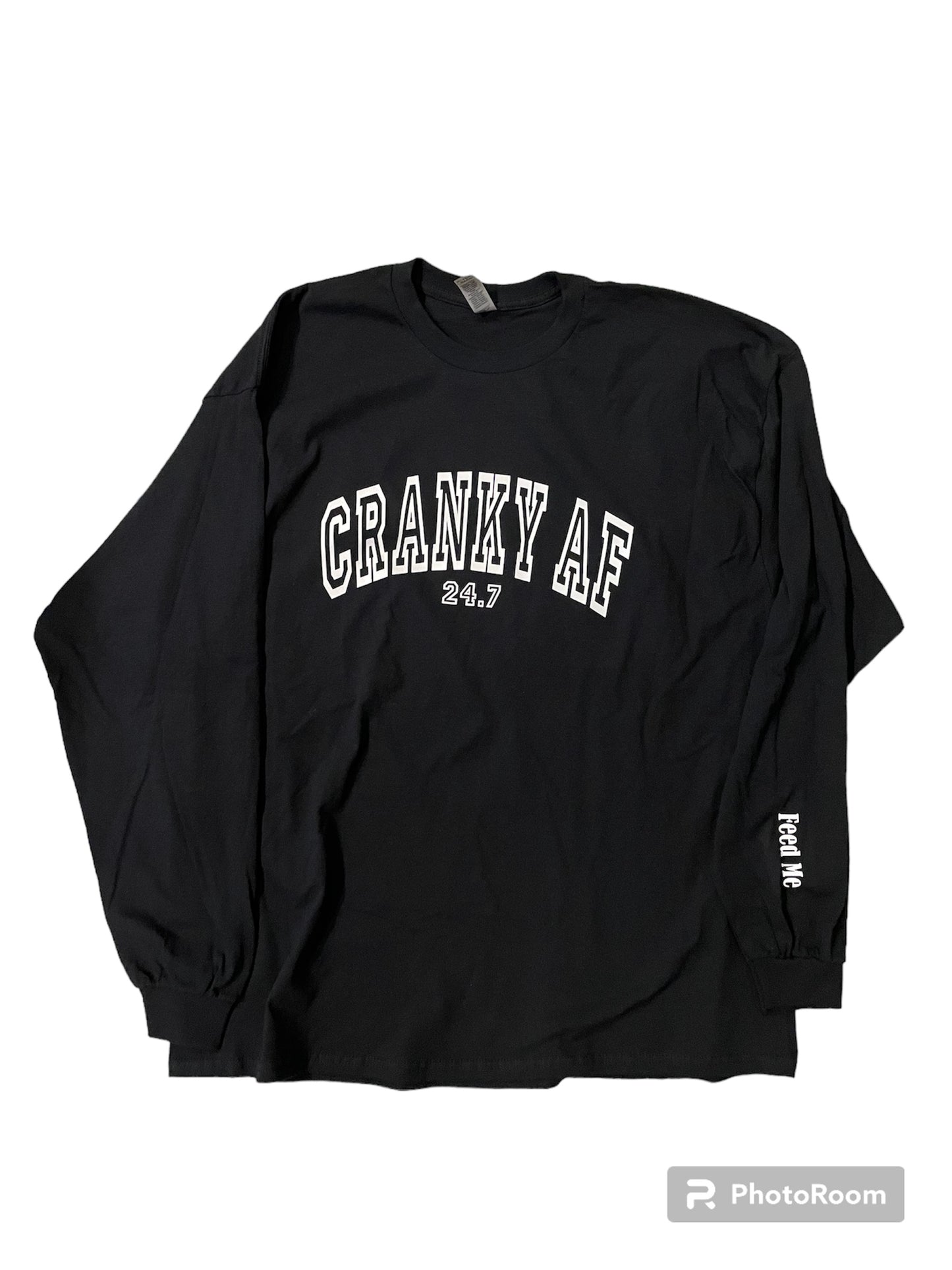 NOT FRIENDLY Black Long Sleeve “Cranky AF (Jackie’s tee)” image 0